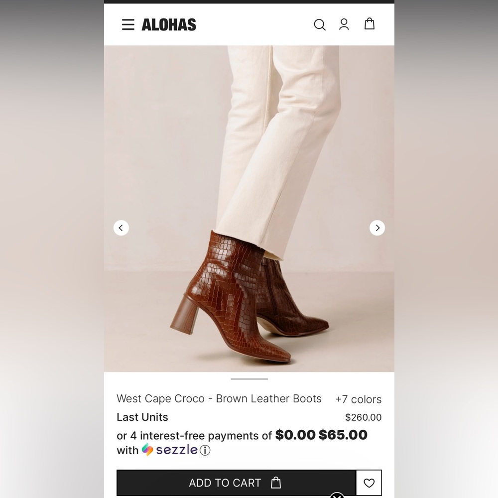 Alohas West Cape Croco Brown Size 36